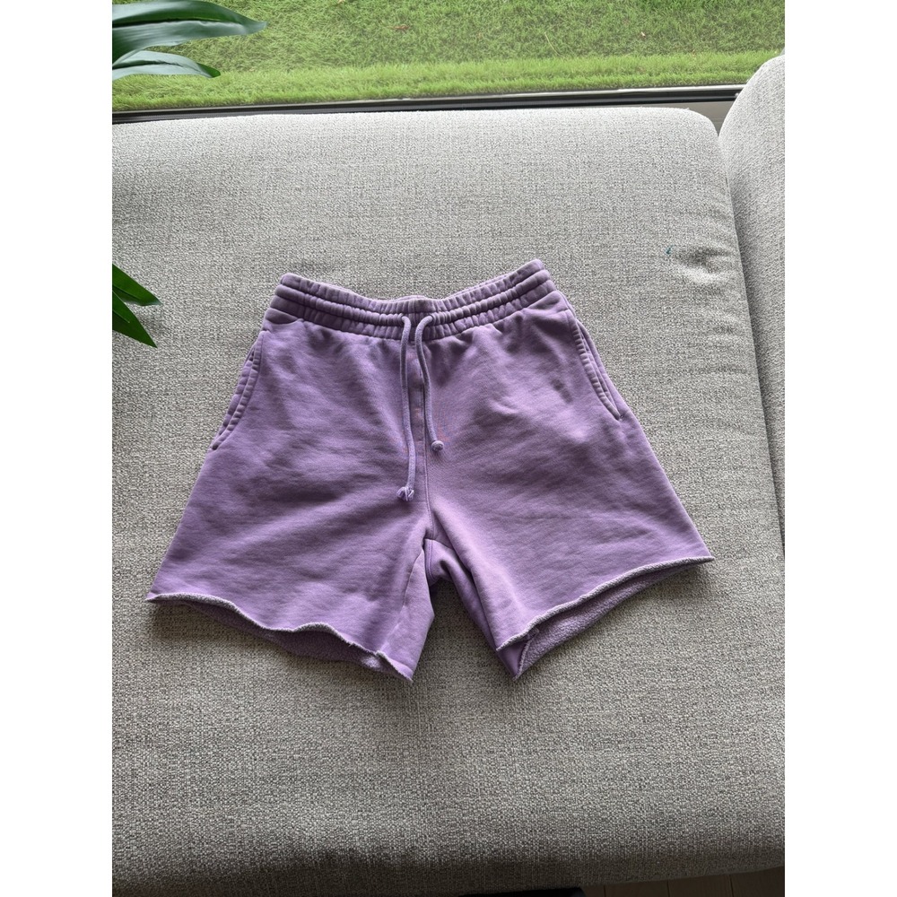 Aritzia Tna Cozy Fleece Sweat Shorts Purple Raw Hem XS